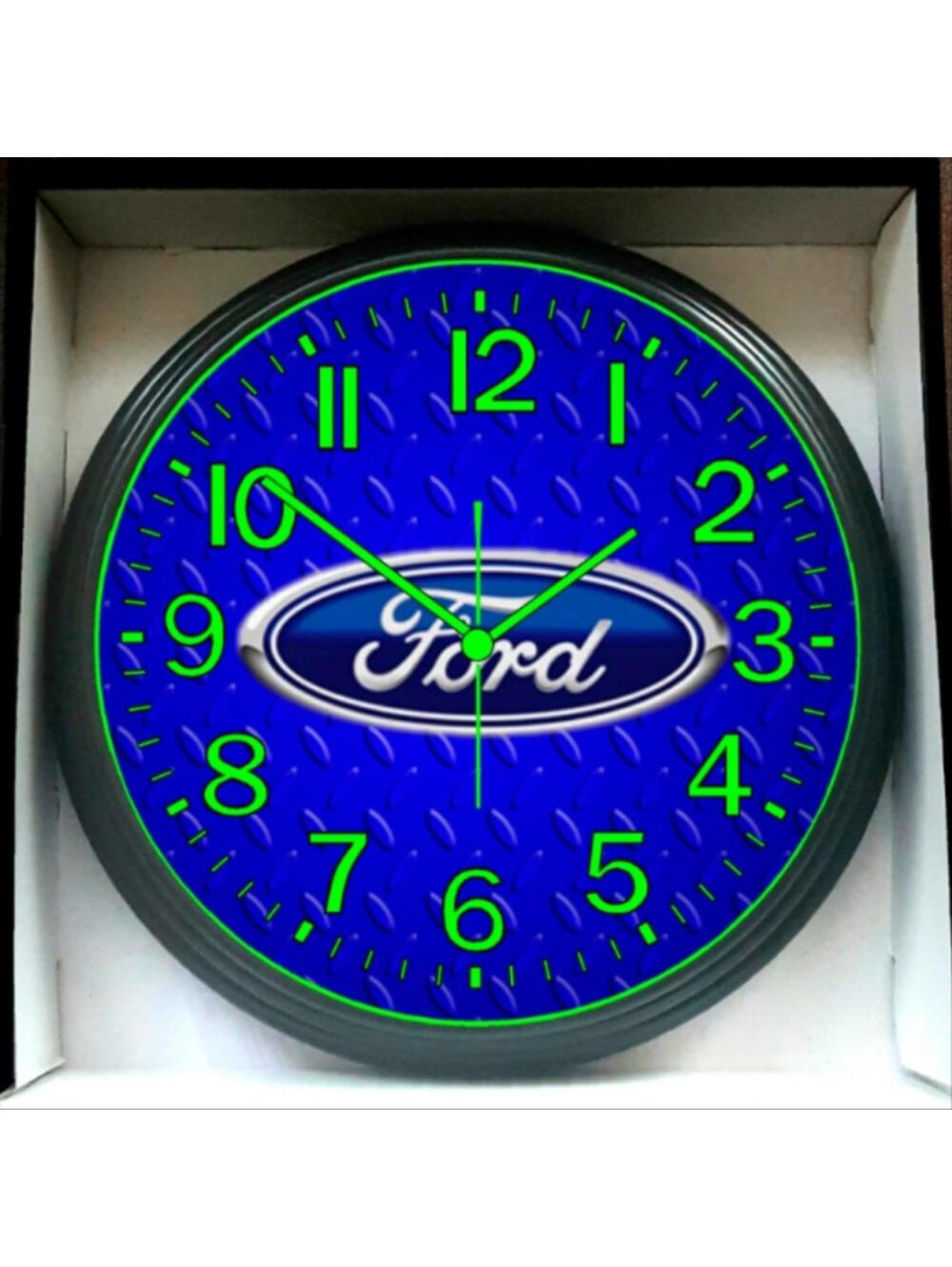 Ford Must Mustang F1500 F2500 Truck Garage Mechanic Shop Glow Dark Wall Clock